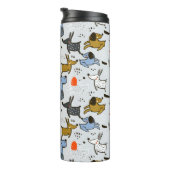 Niedliches Doodle-Dog-Muster Thermosbecher (Nach rechts gedreht)