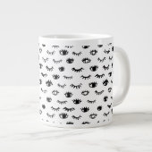 Niedliches Doodle-Eyelash-Muster Jumbo-Tasse (Vorderseite Rechts)
