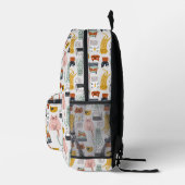 Niedliches Doodle Hand Dragees Katzenmuster Bedruckter Rucksack (Rechts)