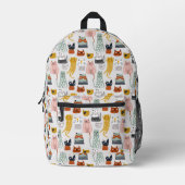 Niedliches Doodle Hand Dragees Katzenmuster Bedruckter Rucksack (Vorderseite)