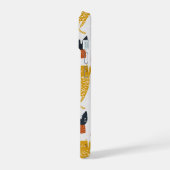 Niedliches Doodle Hand Dragees Katzenmuster iPhone 15 Hülle (Linke Seite)