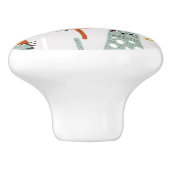 Niedliches Doodle Hand Dragees Katzenmuster Keramikknauf (Seitenansicht)