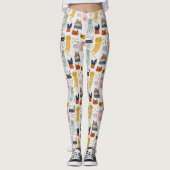 Niedliches Doodle Hand Dragees Katzenmuster Leggings (Vorderseite)