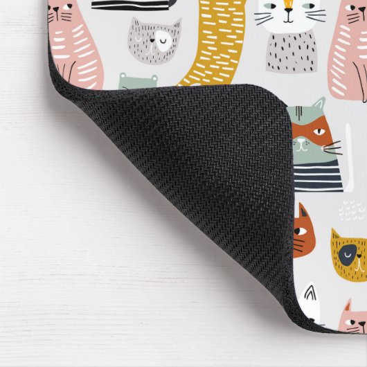 Niedliches Doodle Hand Dragees Katzenmuster Mousepad (Ecke)