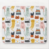 Niedliches Doodle Hand Dragees Katzenmuster Mousepad (Vorne)