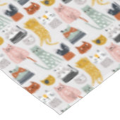 Niedliches Doodle Hand Dragees Katzenmuster Tischdecke (Schrägansicht)