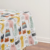 Niedliches Doodle Hand Dragees Katzenmuster Tischdecke (Beispiel)