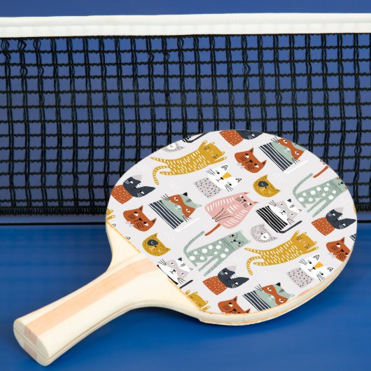 Niedliches Doodle Hand Dragees Katzenmuster Tischtennis Schläger (InSitu)