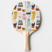 Niedliches Doodle Hand Dragees Katzenmuster Tischtennis Schläger (Vorderseite)