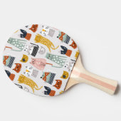 Niedliches Doodle Hand Dragees Katzenmuster Tischtennis Schläger (Seitenansicht)