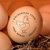 Niedliches Doodle Hühnchen Personalisiert Bauernho Gummistempel