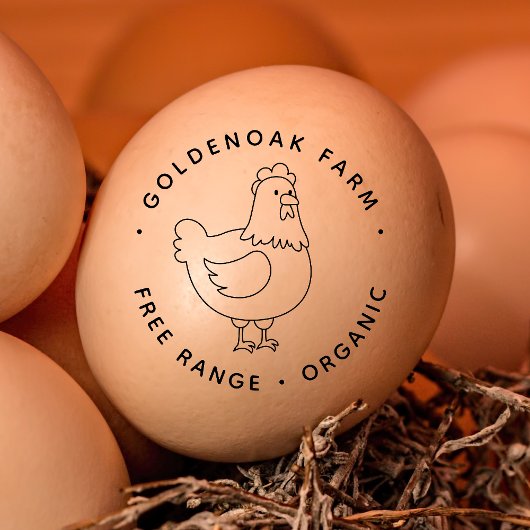 Niedliches Doodle Hühnchen Personalisiert Bauernho Gummistempel