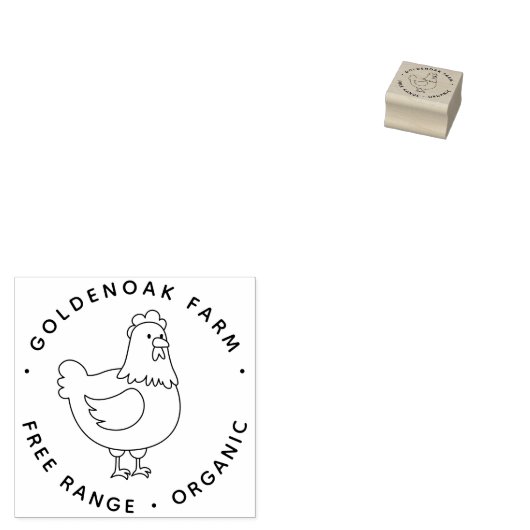 Niedliches Doodle Hühnchen Personalisiert Bauernho Gummistempel (Stempel)