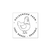 Niedliches Doodle Hühnchen Personalisiert Bauernho Gummistempel (Prägung)