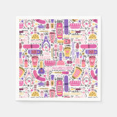 Niedliches Doodle Manicure-Muster Serviette (Vorderseite)