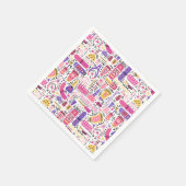 Niedliches Doodle Manicure-Muster Serviette (Ecke)