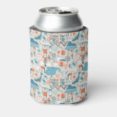 Niedliches Doodle-Muster in der Nordsee Dosenkühler (Kanne Rückseite)
