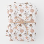 Niedliches Doodle-Planet-Muster Geschenkpapier Set (Beispiel)