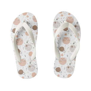 Niedliches Doodle-Planet-Muster Kinderbadesandalen