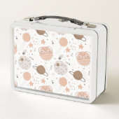 Niedliches Doodle-Planet-Muster Metall Brotdose (Rückseite)