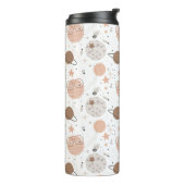 Niedliches Doodle-Planet-Muster Thermosbecher (Nach links gedreht)