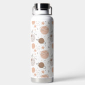 Niedliches Doodle-Planet-Muster Trinkflasche (Rückseite)