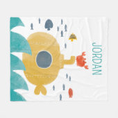 Niedliches Doodle-U-Boot | Entdecken Fleecedecke (Vorderseite (Horizontal))