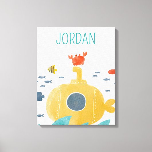 Niedliches Doodle-U-Boot | Entdecken Leinwanddruck (Vorderseite)