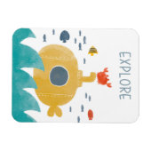 Niedliches Doodle-U-Boot | Entdecken Magnet (Horizontal)