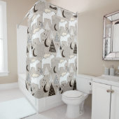 Niedliches Doodle-Waldbärmuster Duschvorhang (Beispiel)