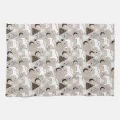 Niedliches Doodle-Waldbärmuster Geschirrtuch (Horizontal)