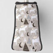 Niedliches Doodle-Waldbärmuster Golf Headcover (Rotieren 90)