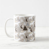 Niedliches Doodle-Waldbärmuster Kaffeetasse (Links)
