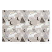 Niedliches Doodle-Waldbärmuster Kissenbezug (Rückseite)