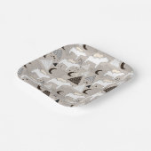 Niedliches Doodle-Waldbärmuster Pappteller (Gewinkelt)