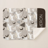 Niedliches Doodle-Waldbärmuster Sherpadecke (Vorderseite (Horizontal))