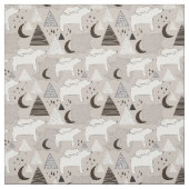 Niedliches Doodle-Waldbärmuster Stoff (Muster)