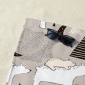 Niedliches Doodle-Waldbärmuster Strandtuch (Beispiel)