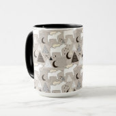 Niedliches Doodle-Waldbärmuster Tasse (Vorderseite Links)