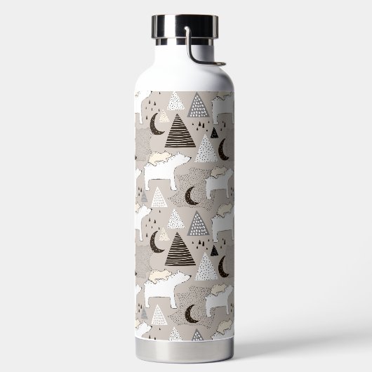 Niedliches Doodle-Waldbärmuster Trinkflasche (links)