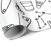 Niedliches Doodle-Zeichenpapier Geschenkpapier (Rolleneckpunkt)