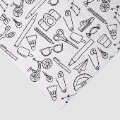 Niedliches Doodle-Zeichnungspapier Seidenpapier (Ausschnitt)