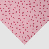 Niedliches doodled Red Hearts on Pink Tissue Paper Seidenpapier (Ausschnitt)