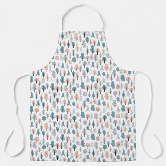 Niedliches Doodwaldmuster Schürze (Vorderseite)