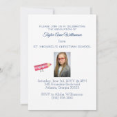 Niedliches DoppelFoto Mittelschule Abschluss Einladung (Rückseite)