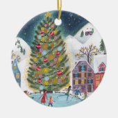 Niedliches Dorf Erste Weihnachten als Großeltern F Keramik Ornament (Vorne)