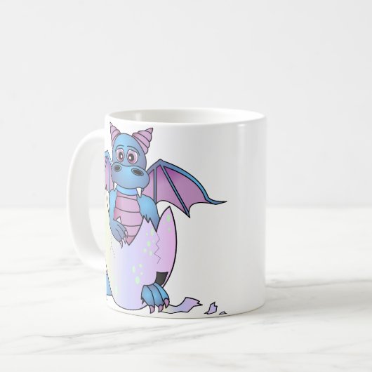 Niedliches Drache-Baby im gebrochenen Ei - Kaffeetasse (Vorderseite Links)