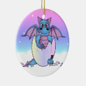 Niedliches Drache-Baby im gebrochenen Ei - Keramikornament (Rechts)