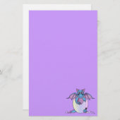 Niedliches Drache-Baby im gebrochenes Ei-lila Briefpapier (Vorne/Hinten)