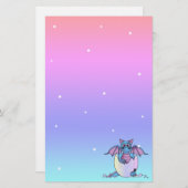 Niedliches Drache-Baby in gebrochenem Briefpapier (Vorne/Hinten)